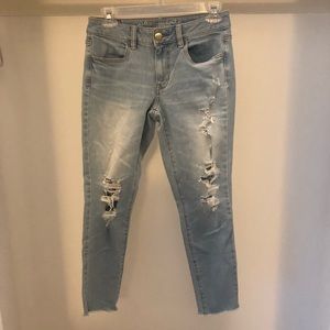 American Eagle Cropped (Long) Ripped Jeans